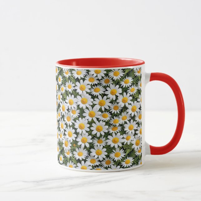 Blühendes Kamomiles-Blumenmuster 2 - Tasse des Kaf (Rechts)