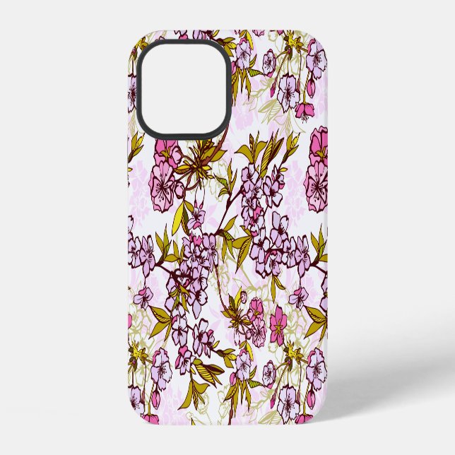 Blühendes Kirschblütenmuster  iPhone Hülle (Rückseite)