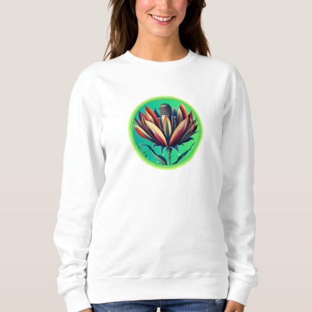 Blühendes Mikrofon Sweatshirt (Vorderseite)