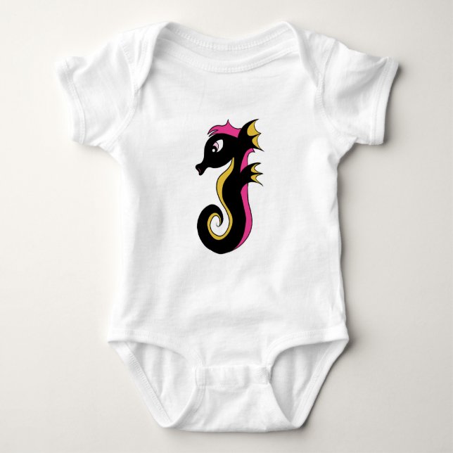 blühendes Neon-Seepferd Baby Strampler (Vorderseite)