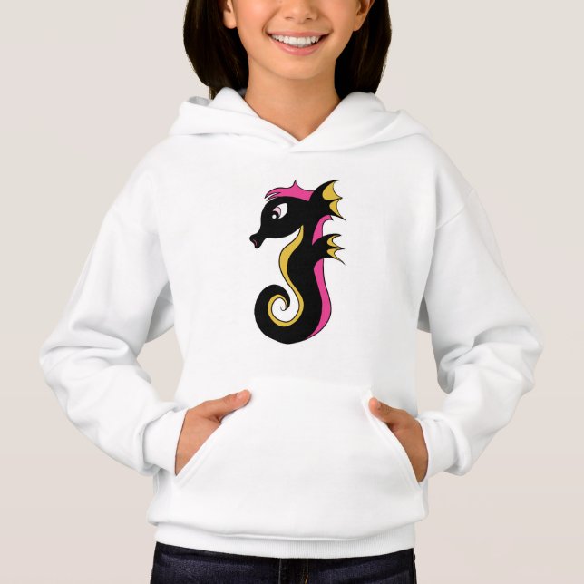 blühendes Neon-Seepferd Hoodie (Vorderseite)