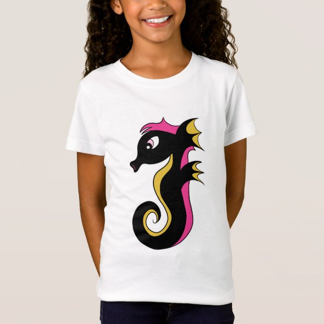 blühendes Neon-Seepferd T-Shirt (Vorderseite)