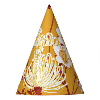Blühendes Retro: Unvollendete Florale Linienkunst Partyhütchen