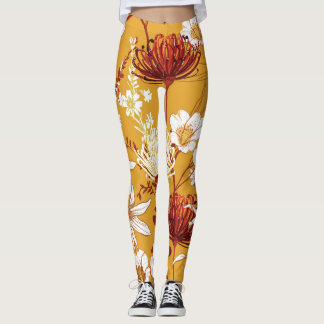 Blühendes Retro: unvollendete Kunst der Blumenschl Leggings