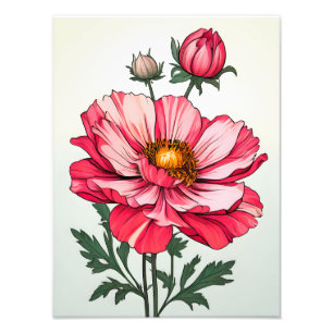 Blühendes rosa Daisy fröhliches Blumendesign Fotodruck