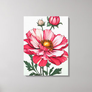 Blühendes rosa Daisy fröhliches Blumendesign Leinwanddruck