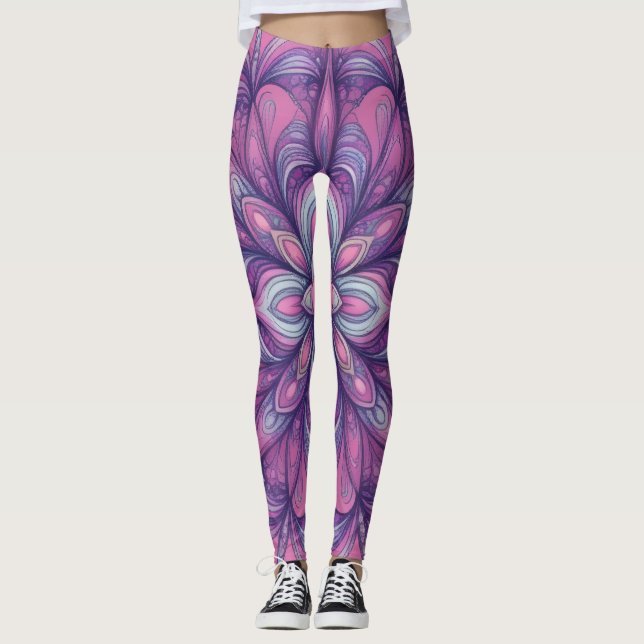Blühendes Rosa Leggings (Vorderseite)