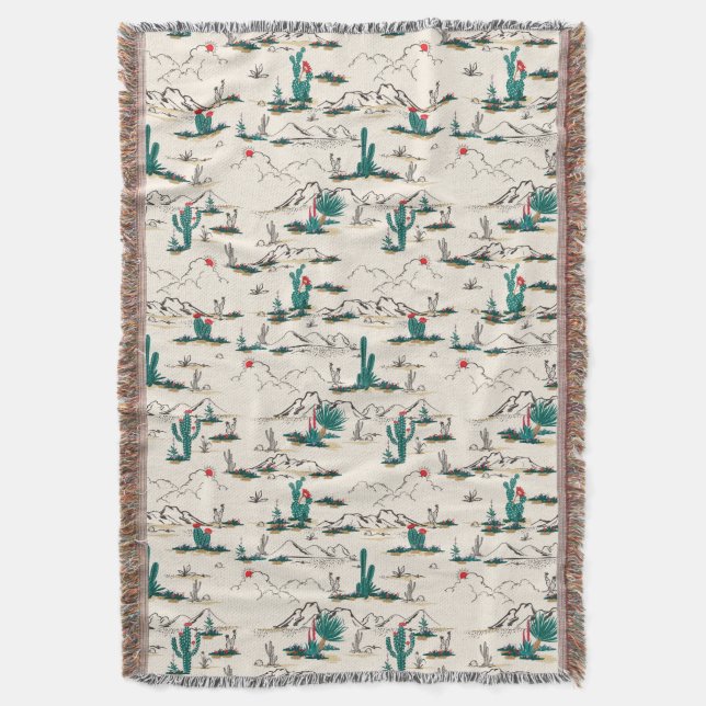 Blühendes Succulents-Muster Decke (Vorderseite Vertikal)