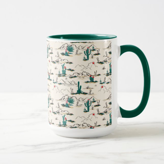 Blühendes Sukkulentenmuster Tasse (Rechts)