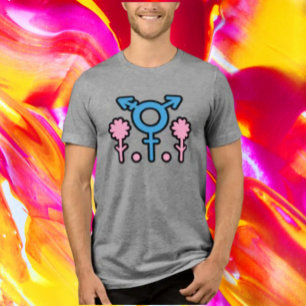 Blühendes T-Shirt für Trans Pride Symbol Tri-Blend Shirt