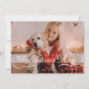 Blühendes Valentinstag-Skriptfoto Feiertagskarte
