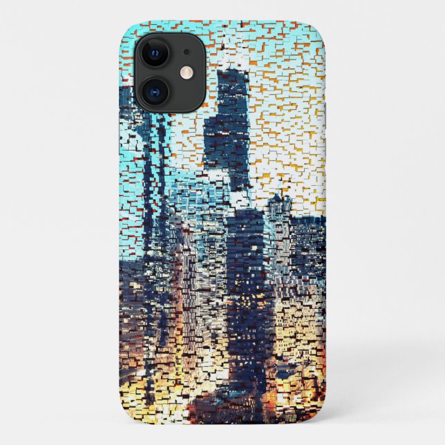 Bluisches Mosaik aus Großstadt Case-Mate iPhone Hülle (Rückseite)