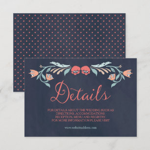 Bluish Chalkboard Elegante Blumenzwiebeldetails Begleitkarte