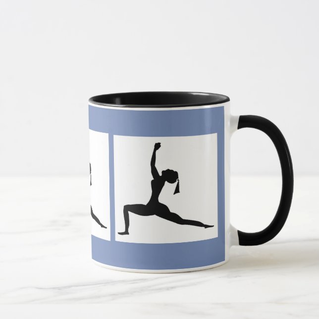 Bluish Gray Combo 'Fun Yoga entwirft Kaffee Tasse/ Tasse (Rechts)