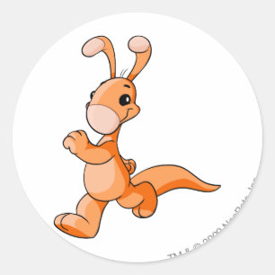 Blumaroo Orange Runder Aufkleber