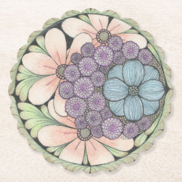 Blume4 Doodle Art Untersetzer
