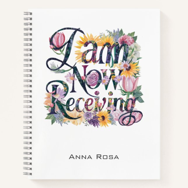 *~* Blume 15 JETZT ERHALTE ICH AP85 Manifesting Notizbuch (Vorderseite)