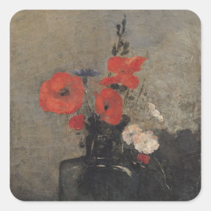 Blume, 1857 quadratischer aufkleber