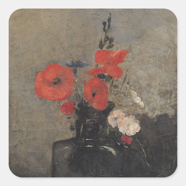 Blume, 1857 quadratischer aufkleber (Vorderseite)