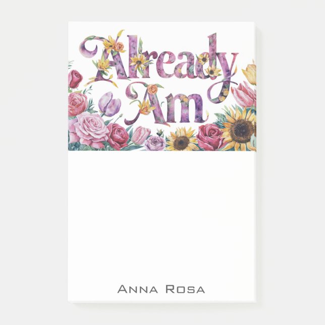 *~* Blume 1 BEREITS AM AP85 Manifesting Post-it Klebezettel (Vorderseite)