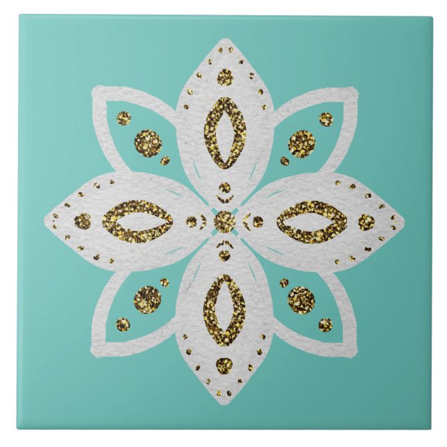 Blume 1 litbraun und weiß fliese (Vorderseite)
