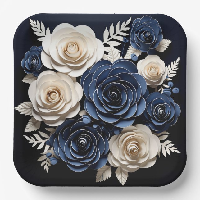 Blume-1-Teller Pappteller (Vorderseite)