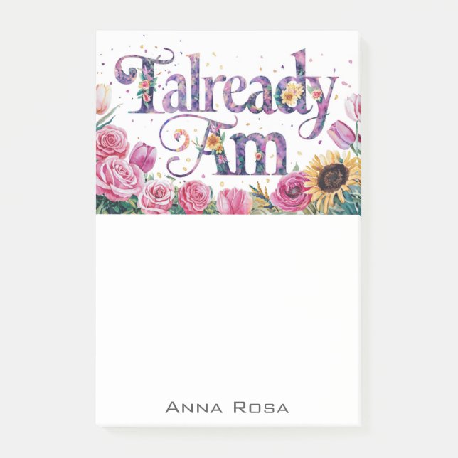 *~* Blume 2 BEREITS AM AP85 Manifesting Post-it Klebezettel (Vorderseite)