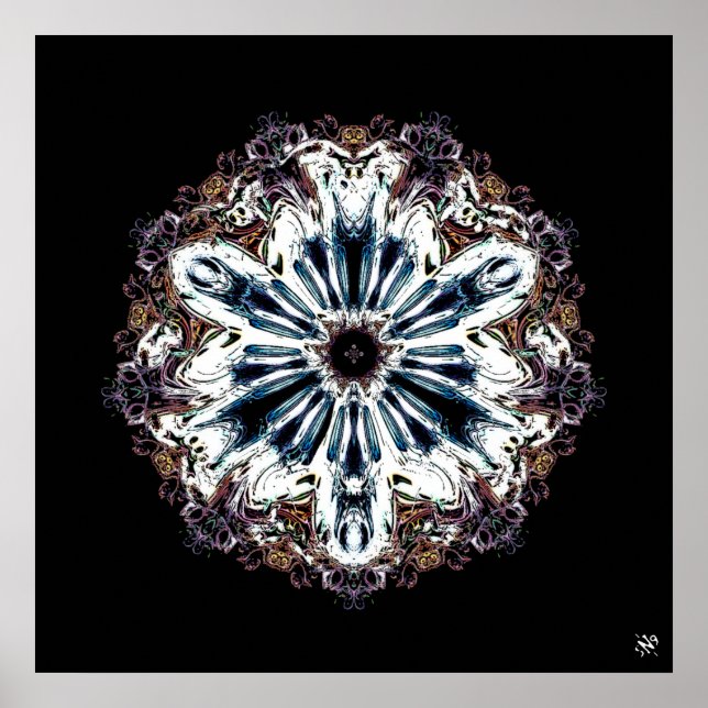 Blume 2 (farbiges Muster) Poster (Vorne)