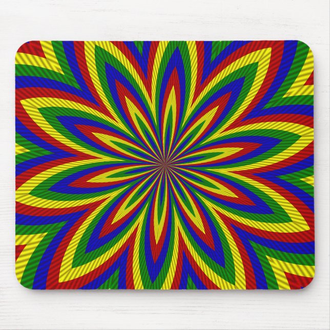 Blume 2 mit Rollen in Primärfarben Mousepad (Vorne)