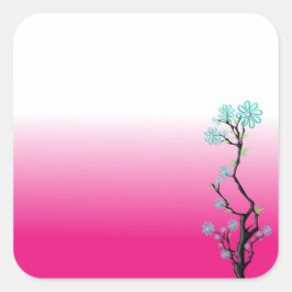 BLUME 2 QUADRATISCHER AUFKLEBER