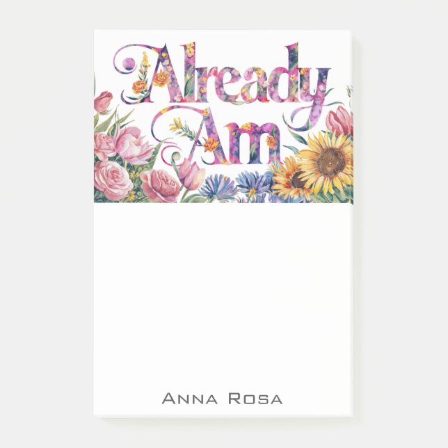 *~* Blume 3 BEREITS AM AP85 Manifesting Post-it Klebezettel (Vorderseite)