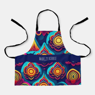 Blume 3D und Hills Regenbogenmuster Schürze