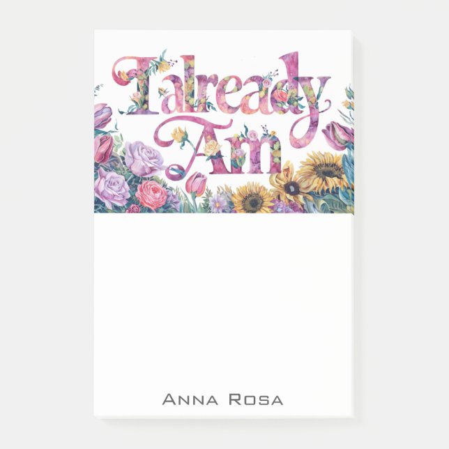 *~* Blume 4 BEREITS AM AP85 Manifesting Post-it Klebezettel (Vorderseite)