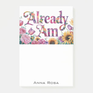 *~* Blume 6 BEREITS AM AP85 Manifesting Post-it Klebezettel