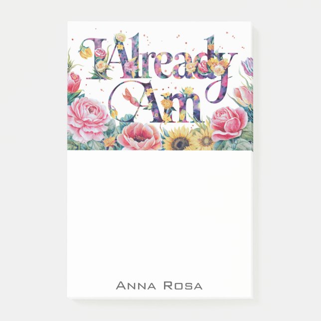 *~* Blume 7 BEREITS AM AP85 Manifesting Post-it Klebezettel (Vorderseite)