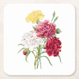 Blume: A008 Carnation - Rechteckiger Pappuntersetzer