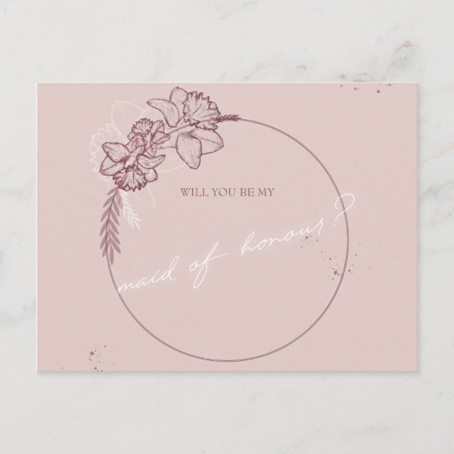 Blume-Abbildung meine Trauzeugin Postkarte (Vorderseite)