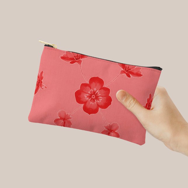 Blume Abbildung Nr. 2 in der Blumendesign-Serie Zubehörtasche (Red flower: flower image no. 2 in the floral design series on pouch)