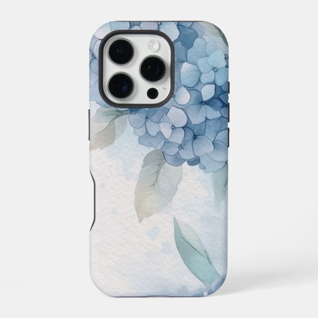 Blume abstrakt Floral Blue Hydrangea iPhone Hülle (Rückseite)