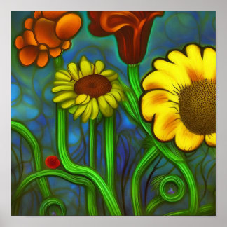 Blume abstrakt poster