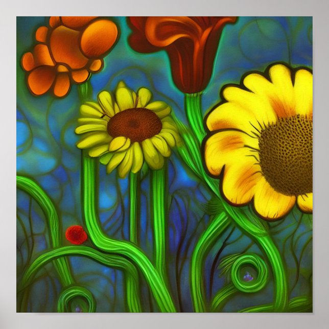 Blume abstrakt poster (Vorne)