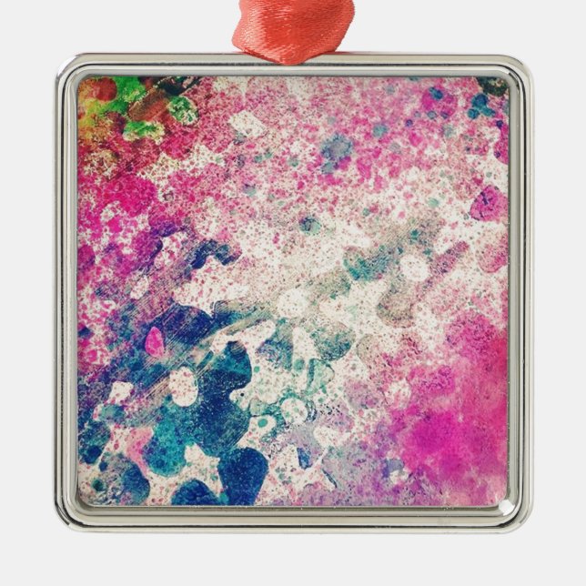 Blume Abstrakt Silbernes Ornament (Vorne)