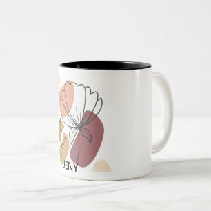 Blume Abstrakt Zweifarbige Tasse
