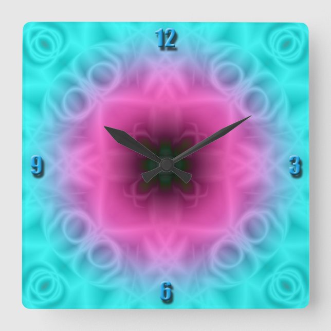 Blume Abstrakte Wall-Uhr Quadratische Wanduhr (Vorderseite)
