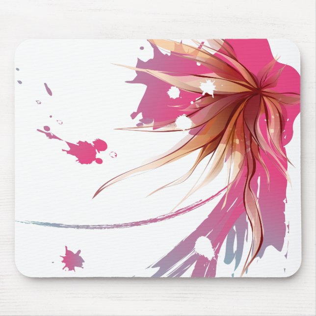 Blume abstrakter Hibisken Mousepad (Vorne)