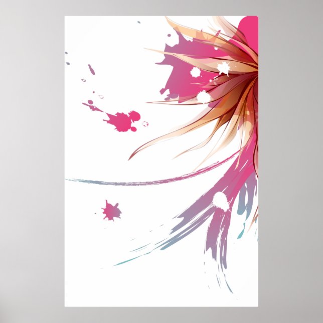 Blume abstrakter Hibisken Poster (Vorne)