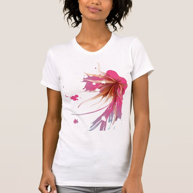 Blume abstrakter Hibisken T-Shirt (Vorderseite)