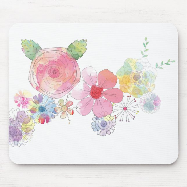 Blume abstraktes Malen Blumen Mousepad (Vorne)