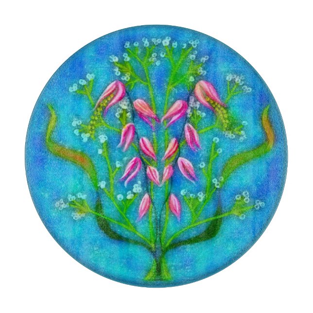 Blume Acryl Schneidebrett (Vorderseite)