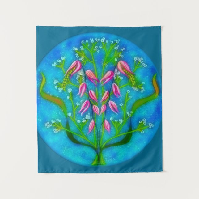 Blume Acryl Wandteppich (Vorderseite)